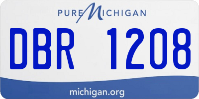 MI license plate DBR1208