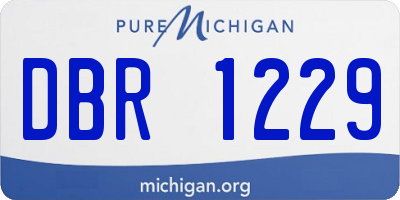 MI license plate DBR1229