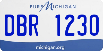 MI license plate DBR1230