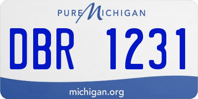 MI license plate DBR1231