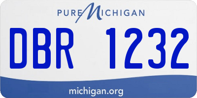 MI license plate DBR1232