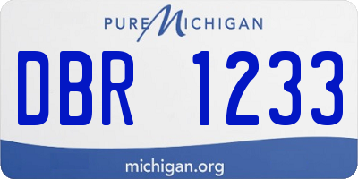 MI license plate DBR1233