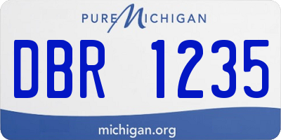 MI license plate DBR1235