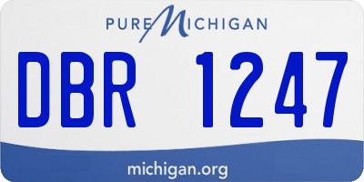 MI license plate DBR1247