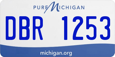MI license plate DBR1253
