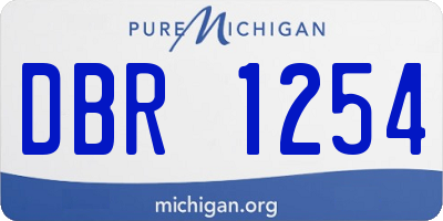 MI license plate DBR1254