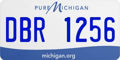 MI license plate DBR1256