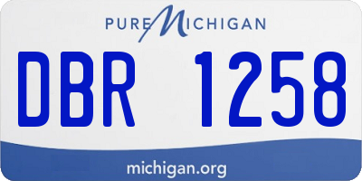 MI license plate DBR1258