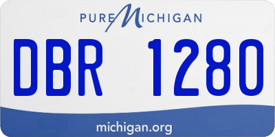 MI license plate DBR1280