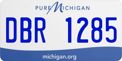 MI license plate DBR1285