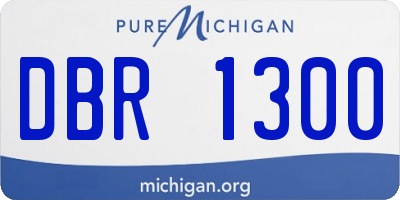MI license plate DBR1300