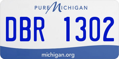 MI license plate DBR1302