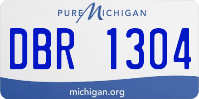 MI license plate DBR1304
