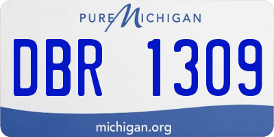 MI license plate DBR1309