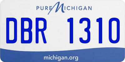 MI license plate DBR1310