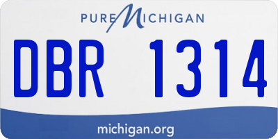 MI license plate DBR1314