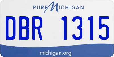 MI license plate DBR1315