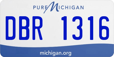 MI license plate DBR1316