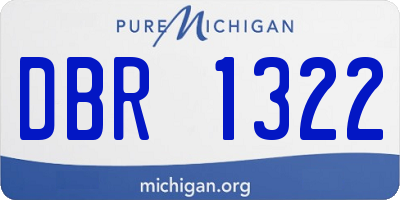 MI license plate DBR1322