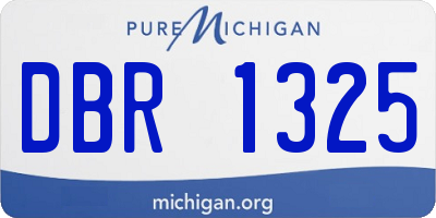MI license plate DBR1325
