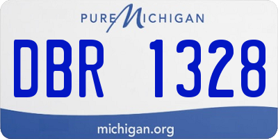 MI license plate DBR1328