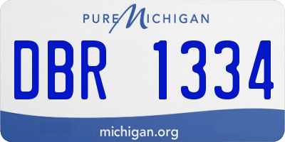 MI license plate DBR1334