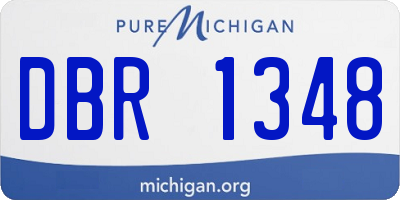 MI license plate DBR1348