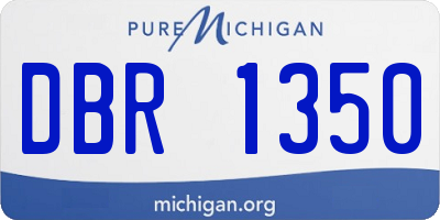 MI license plate DBR1350