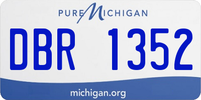 MI license plate DBR1352