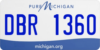 MI license plate DBR1360