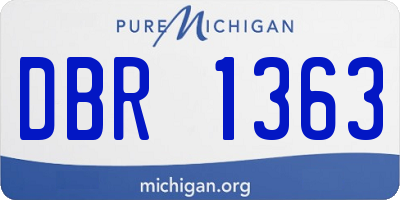 MI license plate DBR1363