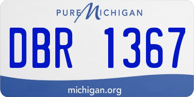 MI license plate DBR1367