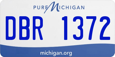 MI license plate DBR1372