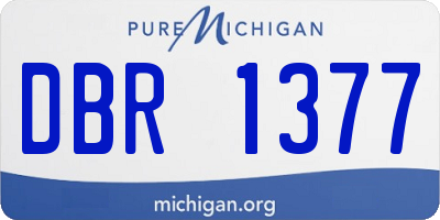 MI license plate DBR1377