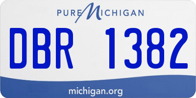 MI license plate DBR1382