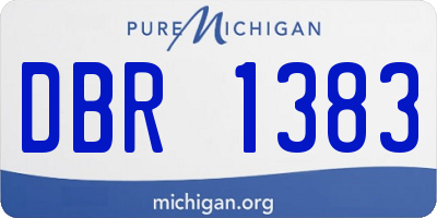 MI license plate DBR1383