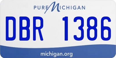 MI license plate DBR1386
