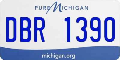 MI license plate DBR1390