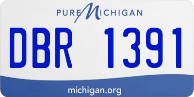 MI license plate DBR1391