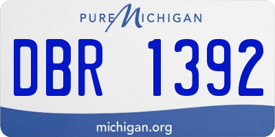 MI license plate DBR1392
