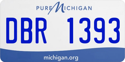 MI license plate DBR1393