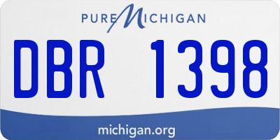 MI license plate DBR1398
