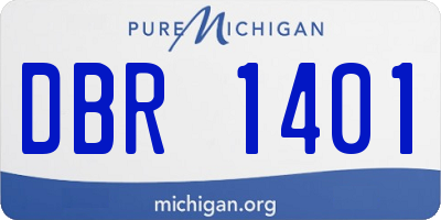 MI license plate DBR1401