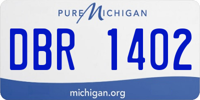 MI license plate DBR1402