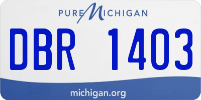 MI license plate DBR1403