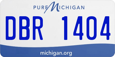MI license plate DBR1404