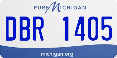 MI license plate DBR1405