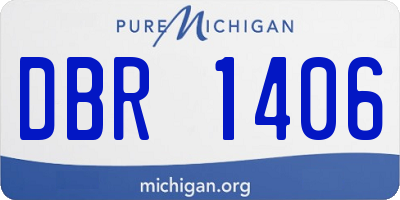 MI license plate DBR1406