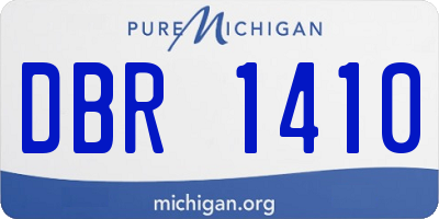 MI license plate DBR1410