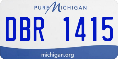 MI license plate DBR1415